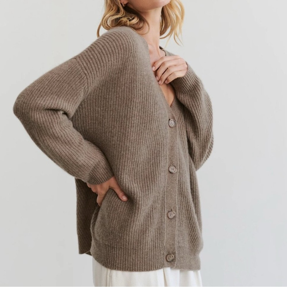 Jenni Kayne Cashmere Cocoon Cardigan - Undyed stone - Picture 3 of 10